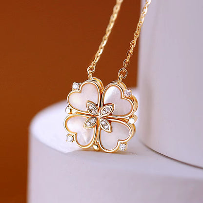 Love Magnetic Pendant Necklace Ladies Clover Necklace Heart Shaped Clover Necklace Lucky 4 in 1 Love Pendant Jewelry Gift